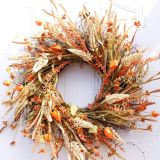 24 inch Artificial Fall Harvest Fall wreaths for Front door Thanksgiving Decor