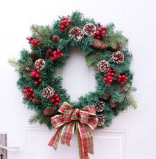 Hot Sale Christmas Wreath Artificial Plant Rattan Circle Wall Decoration Simulation Fake Flower Door Hanging Wreath For Home