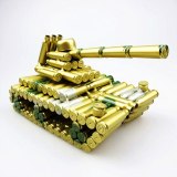 Vintage 3D Handmade Classic Tank Model Panzer Decoration Weapon Ornament Tiger Tank Artwork Bullet Shell Display Souvenirs Gift