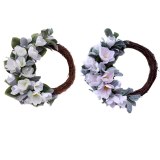 Artificial Magnolia Flowers Peony Wreath for Front Door Farmhouse Wreath for All Seasons Christmas Wedding Half Coverage