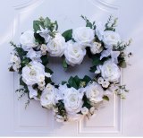 Valentine's Day Rose Ring Heart-shaped Door Decoration 50cm Big Ring Portable Ornaments for Wedding Decoration Party Supplies