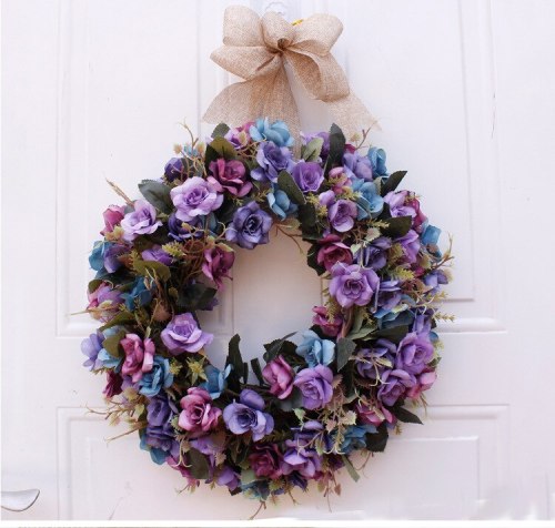 High Quality Artificial Simulation Peony Floral Door Wall Hanging Flower Wreath For Home Wedding Party Decor