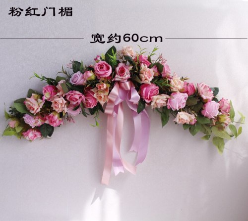 European style garland for wedding wall decoration artificial flower decoration door hanging garland wholesale with ribbon