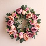 15.7Inch Multiple Styles Silk Peony Artificial Flowers Wreaths Door Perfect Quality  for Wedding Home Party Decoration