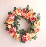 15.7Inch Multiple Styles Silk Peony Artificial Flowers Wreaths Door Perfect Quality  for Wedding Home Party Decoration