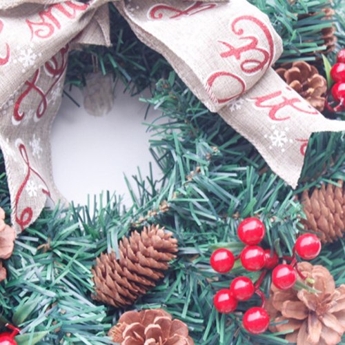 American mock Christmas Wreath with Pine cones for front door wreath for home  decoration 16 inch