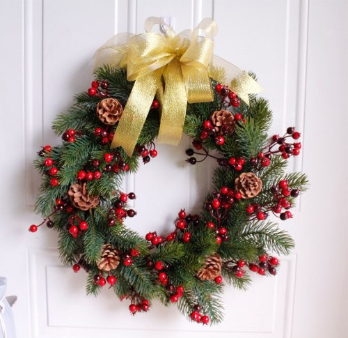 45cm Simulation Christmas pine branch Garland thanksgiving Wreath home decoration Welcome Front Door Wreath Housewarming Gifts