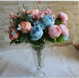European 13 Branch/Bouquet Artificial silk flowers Peony  flores artificiales Fake  Rose Bridal Wedding decor home wreath