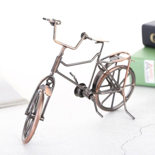 Vintage 3D Handmade Iron Material Home Cafe Ornament Classic Car Jewelry Bicycle Decoration Bike Model Push Cycle Diy Toy Gift