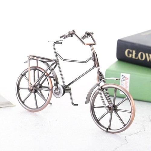 Vintage 3D Handmade Iron Material Home Cafe Ornament Classic Car Jewelry Bicycle Decoration Bike Model Push Cycle Diy Toy Gift