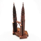 Classical 3D Handmade Tower Model Twin Tower Decoration Petrons Tower Dispaly Metal Construction Model KLCC Ornament Artwork Toy