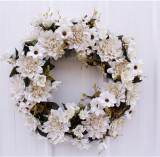 European dahlia garland Wreath Decorated for Hallowee Home Wedding Garden Party Decor Wreath Hanging Door Silk Flower