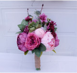 The wedding was held with flowers Decorated for Hallowee Home Wedding Garden Party Decor Wreath Hanging Door Silk Flower