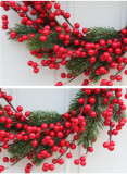 Christmas Berry Wreath Wall Hanging Door Decoration Home Decoration Farmhouse Deocr Little daisy artificial flower