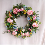 Simulated Wreath Door Wall Decoration Bridal Bouquet Fake Plants Cascading Holding Flower With Faux Pearls Wedding Party Props