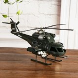 Classical 3D Handmade Plane Model Airplane Ornament Helicopter Decoration Iron Material Simulation Aeroplane Copter Artwork Toy