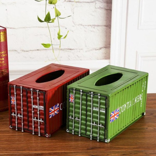 Classical 3D Big Size Container Tissue Box Container Model Case Box Retro Wrought Handmade Metal Crafts For Home Decoration Gift