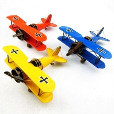 Classical 3D Handmade Plane Model Biplane Decoration Airplane Display Jet Aircraft Aeroplane Artwork Vintage Souvenirs Gift Toy