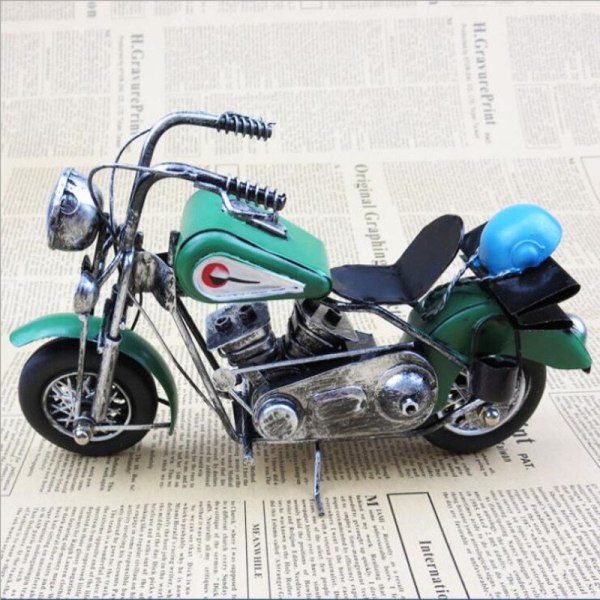 Vintage 3D Handmade Car Model Motorbike Ornament Motorcycle Decoration Motor Dispaly Classic Souvenirs Artwork Gift Iron Metal