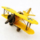 Classical 3D Handmade Plane Model Biplane Decoration Airplane Display Jet Aircraft Aeroplane Artwork Vintage Souvenirs Gift Toy