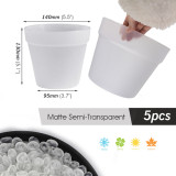 Thickened Hydroponic Innovation: Set of 5 Matte Semi-Transparent PP Planters for Greenery