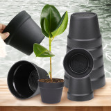 Thickened Heavy Duty Plant Reservoirs – 5PCS Matte Black Non-Draining Water Tubs
