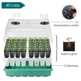 Enhanced Seed Starting: 48-Cell Tray with Red-Warm-Blue LED Lights