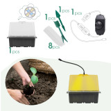 Compact 12-Cell Seedling Starter Tray with Dimmable LED Grow Lights - 16cm Height