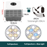 Compact 12-Cell Seedling Starter Tray with Dimmable LED Grow Lights - 16cm Height