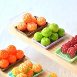 3D Orange Fruit Figurine Creative Earrings Keychain Handmade Phone Accessory DIY Jewelry Component