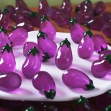 Mini Eggplant Vegetable DIY Decorative Accessories, Resin Eggplant Glow-in-the-Dark Flat Accessories for Crafts