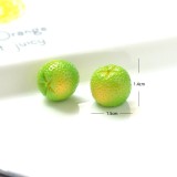 3D Orange Fruit Figurine Creative Earrings Keychain Handmade Phone Accessory DIY Jewelry Component