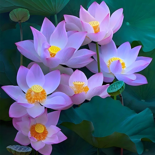 Rare Heirloom Lotus Seeds - 'Hedeng' Series Light Pink Half-Double-Petaled Beauties