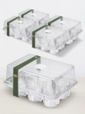 N293 Nursery Cup Tray Kit with 6 Seedling Cups and Adjustable Vented Lid - Transparent PET Material for Large Seed Germination, Home Gardening Essentials