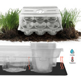 N293 Nursery Cup Tray Kit with 6 Seedling Cups and Adjustable Vented Lid - Transparent PET Material for Large Seed Germination, Home Gardening Essentials