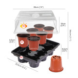 N295 Premium Seedling Kit with Drainage Holes and Clear Cover, Supports Healthy Root Development for Larger Seeds like Tomatoes & Eggplants