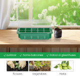 N299 Rectangular 10-Cell Seedling Tray with Transparent Lid and Adjustable Vents, PET Material for Home Gardening, Greenhouse, Vegetable & Herb Growing