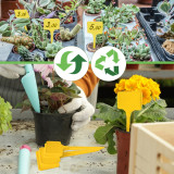 N306 T-Shaped Plant Labels 14.7cm, Writable and Waterproof for Indoor and Outdoor Use - Durable PP Material in Yellow and White