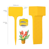 N306 T-Shaped Plant Labels 14.7cm, Writable and Waterproof for Indoor and Outdoor Use - Durable PP Material in Yellow and White