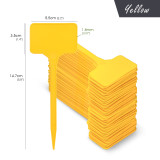 N306 T-Shaped Plant Labels 14.7cm, Writable and Waterproof for Indoor and Outdoor Use - Durable PP Material in Yellow and White