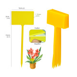 N307 T-Shaped Plant Tags, 13cm Writable Waterproof Garden Labels for Indoor/Outdoor Plants, Durable PP Material, Yellow and White Colors