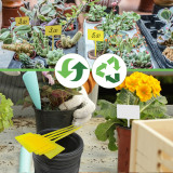 N307 T-Shaped Plant Tags, 13cm Writable Waterproof Garden Labels for Indoor/Outdoor Plants, Durable PP Material, Yellow and White Colors