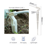 N344 Elbow Emitter for 3/5mm Hose - Durable PP Material, Tool-Free Attachment, UV-Resistant Drip Irrigation Spike, Anti-Aging Design for Garden, Balcony, Potted Plants, Greenhouse Use