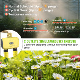 N368 Bluetooth Dual-Zone Water Timer with Alexa & Google Control | Smart Irrigation, Rain Delay, Multiple Modes, IPX5 Waterproof