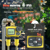 N366 Luxury Digital Sprinkler Timer – 2-Zone Programmable Irrigation Controller with 3 Custom Watering Plans per Outlet