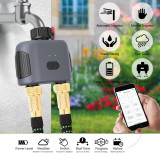 N371 Zigbee Smart Water Timer Dual-Zone Irrigation Controller with Voice Control Alexa Google – Rain Delay, App Control, Battery Powered