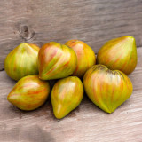 977 Malachite Elf Tomato Seeds | Solanum lycopersicum | Tall Midseason Green-Pink Tricolor Heart Salad Tomato, 7-12.3 oz