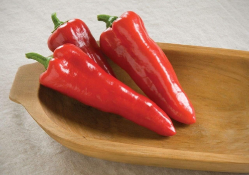 Carmen Organic Italian F1 Hybrid Pepper Seeds | Capsicum annuum | Sweet Red Italian F1 Pepper, Thick‑Walled Horn‑Shaped Fruits