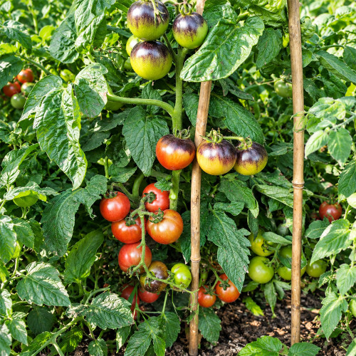 536 Dwarf Mocha's Cherry Tomato Seeds | 1 oz Purple-Black Cherries on Compact 18–20 in. Plants