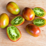 517 Pastel Sleeves Tomato Seeds | 2.8–5.3 oz Variegated Plum Fruits